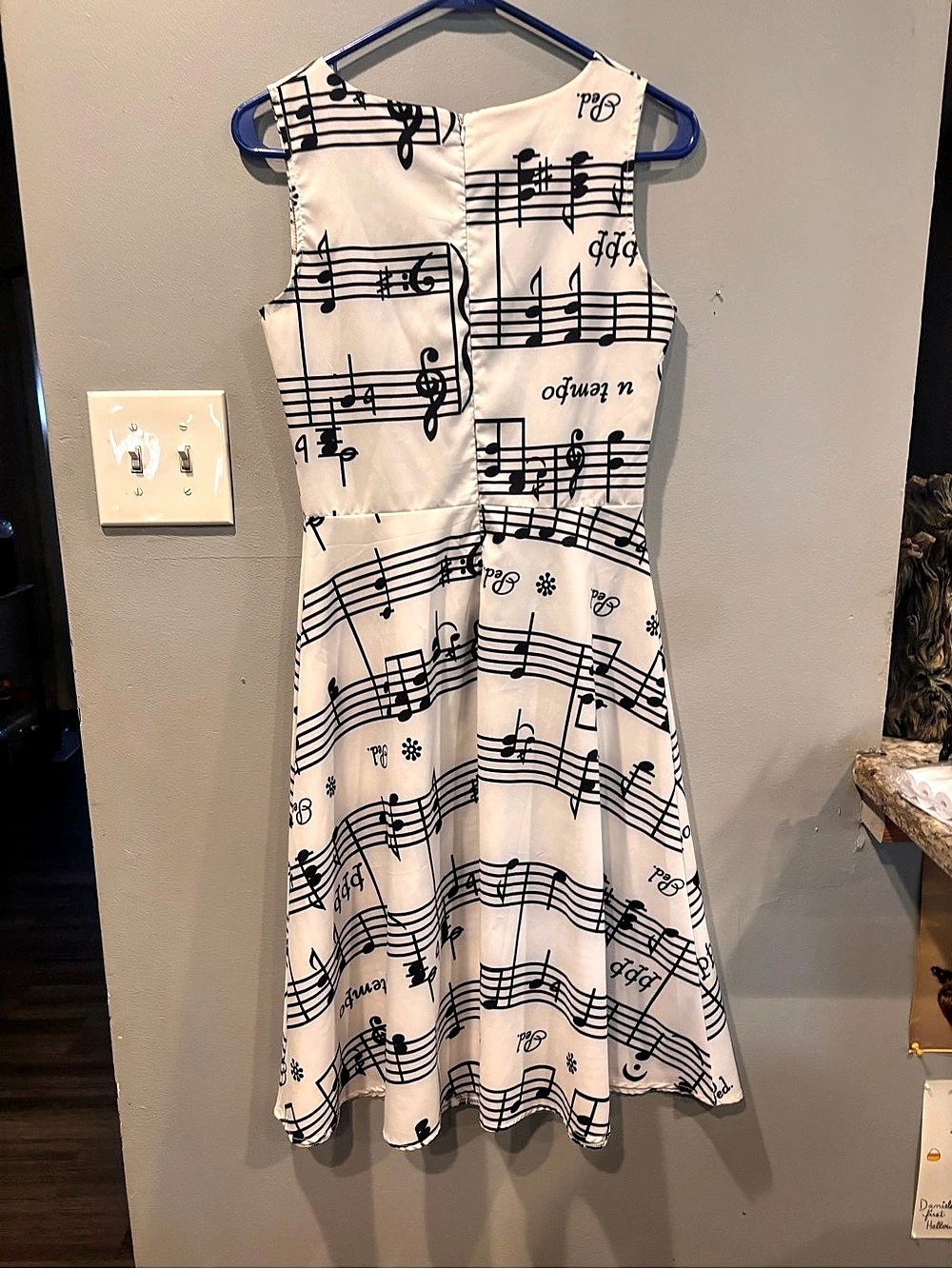 Musical Note Print Midi Dress